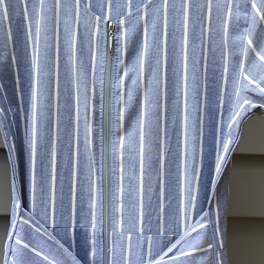 Coastal chic blue and white stripedstyle cropped jumpsuit Size M - Picture 6 of 11